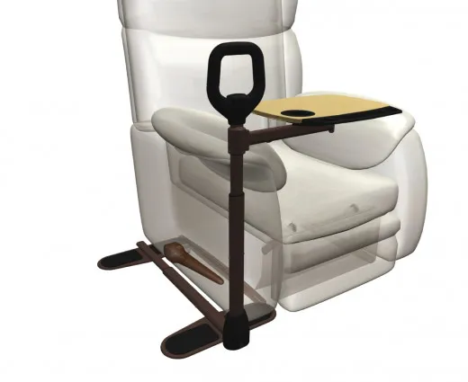 Sofagriff und Mobile Aufstehhilfe mit Beistelltisch inkl. schwenkbarem Tablett für Sofa und Couch schwarz-braun