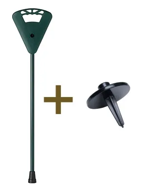 Flipstick Sitzstock extra kurz Farbe grün mit Strandaufsatz