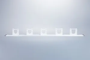 Toolflex Wandhalterung mit 90 cm Schiene mit 5 Halterungen Weiß